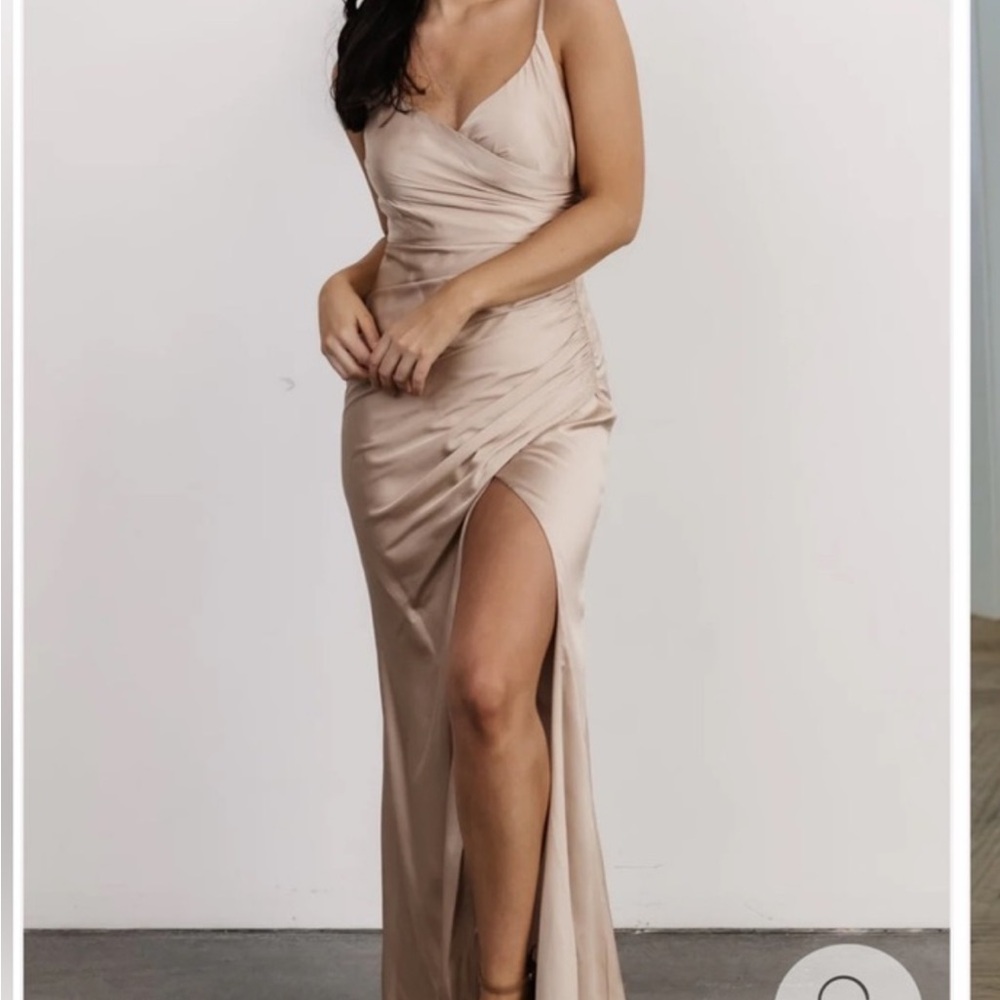 Baltic Born Cream Maxi Gown with Plunge Neckline